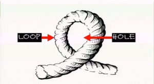 a rope in with a loophole in the center
